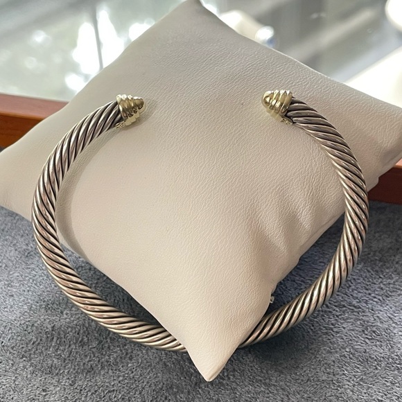 David Yurman Jewelry - David Yurman 5mm Classic Cable Bracelet with 14k gold Domes